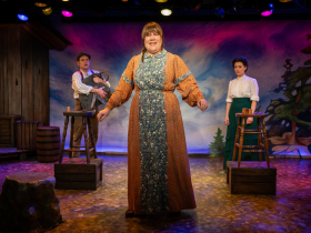 Milwaukee Repertory Theater presents The Fisherman’s Daughters in the Stackner Cabaret January 9 – March 1, 2026. Pictured L to R: Chase Stoeger, Kelly Doherty, Eva Nimmer