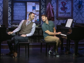 Milwaukee Repertory Theater presents 2 Pianos 4 Hands by Ted Dykstra and Richard Greenblatt in the Stackner Cabaret September 8 – November 3, 2019 featuring Joe Kinosian (left) and Ben Moss (right