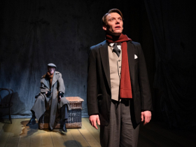 Milwaukee Repertory Theater presents The Woman in Black in the Stiemke Studio, January 21 –March 23, 2025. Pictured: Ben Porter and Mark Hawkins