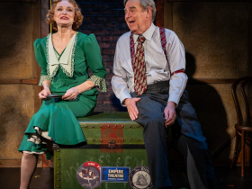 Milwaukee Repertory Theater presents the World Premiere of George & Gracie: A Love Story May 1 – June 4, 2026. Pictured L to R: Tami Workentin, James Pickering