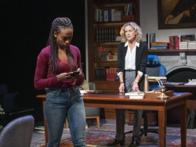 Milwaukee Repertory Theater presents The Niceties in the Stiemke Studio September 25 – November 3, 2019. Left to right: Kimber Sprawl and Kate Levy