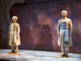 Milwaukee Repertory Theater presents Guards at the Taj  in the Stiemke Studio September 26 – November 4, 2018. Left to Right: Owa’Aìs Azeem and Yousof Sultani