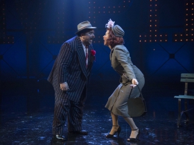 Milwaukee Repertory Theater presents Guys and Dolls in the Quadracci Powerhouse from September 19 to October 29, 2017. Left to Right: Richard R. Henry and Kelley Faulkner