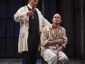 Milwaukee Repertory Theater presents Holmes and Watson in the Quadracci Powerhouse from November 14 to December 17, 2017. Left to Right:  Mark Corkins and Rex Young.