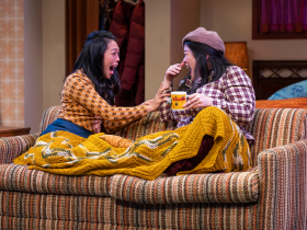 Milwaukee Repertory Theater presents The Heart Sellers in the Stiemke Studio February 7 – March 19, 2023. Pictured: Nicole Javier and Narea Kang