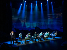 Milwaukee Repertory Theater presents Come From Away in the Ellen & Joe Checota Powerhouse November 4 – December 14, 2025. Kelley Faulkner and cast