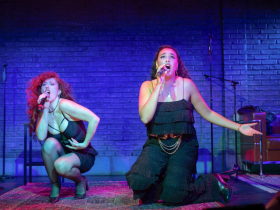 Milwaukee Repertory Theater presents Women of Rock in the Stackner Cabaret, September 6 – November 3, 2024. Pictured: Bridget Barkan and Kayla Saunders