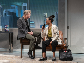 Milwaukee Repertory Theater presents McNeal in the Herro-Franke Studio Theater February 10 – March 22, 2026. Pictured L to R: N’Jameh Camara, Peter Bradbury