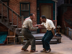 Milwaukee Repertory Theater presents August Wilson’s Seven Guitars in the Quadracci Powerhouse March 7 – April 2, 2023. Pictured: Vincent Jordan and Dimonte Henning