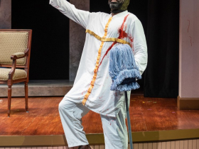 Milwaukee Repertory Theater presents The Nativity Variations in the Quadracci Powerhouse November 16 – December 11, 2022. Pictured: Chiké Johnson.