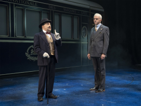 Milwaukee Repertory Theater presents Murder on the Orient Express in the Quadracci Powerhouse June 1 – July 1, 2022. Pictured L-R: Steven Rattazzi and Gregory Linington