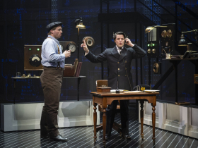Milwaukee Repertory Theater presents Titanic The Musical in the Quadracci Powerhouse April 6 – May 14, 2022. Pictured L-R: Nathaniel Hackmann and Steve Pacek
