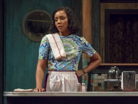 Risa (Malkia Stampley) in Milwaukee Repertory Theater’s production of August Wilson’s Two Trains Running April 16 – May 12, 2019