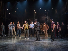Milwaukee Repertory Theater presents West Side Story in the Quadracci Powerhouse September 17 – October 27, 2019. Pictured: Jonathan Wainwright with the company of West Side Story