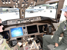 Cockpit in KC-46 at 128th Air Refueling Wing