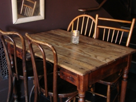 Antique table seating.