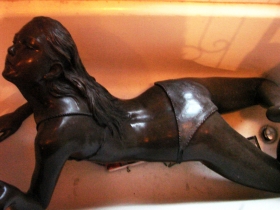 Mermaid in tub.