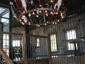 Wine chandelier.
