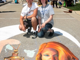 Chalk artists, Craig and Jamie Rogers from Richland Center, WI