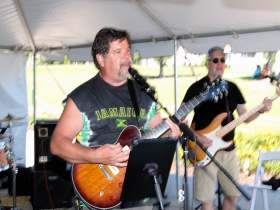 The Art & Chalk Fest Entertainment Stage, featured the Lead Bottom Band