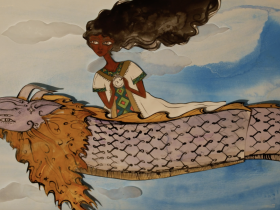 Gabrielle Tesfaye, Yene Fikir Ethiopia (My Love, Ethiopia) (video still), 2019. Hybrid Film & Animation.