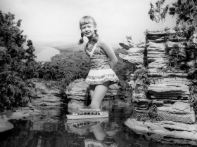 Minirama, Lower Dells Area with Child, Lisa Reese,  in Water, ca. 1959