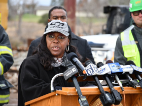 Alderwoman Larresa Taylor at Nov. 19, 2024 Northridge Press Conference