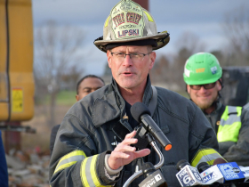 Fire Chief Aaron Lipski at Nov. 19, 2024 Northridge Press Conference