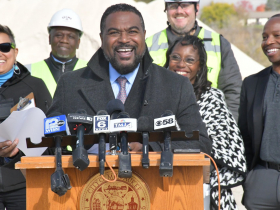 Lafayette Crump at Northridge Mall demolition press conference Lafayette Crump at Northridge Mall demolition press conference