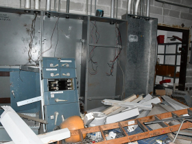 Stripped Electrical Equipment at Northridge Mall