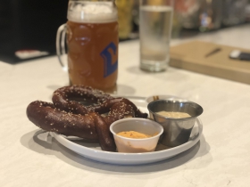 Beer and a Pretzel at the Liter House