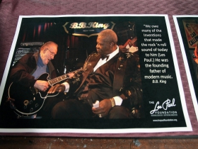 B.B. King quote about Les Paul on a poster courtesy of The Les Paul Foundation
