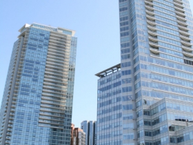 Shaw Tower and the Fairmont Pacific Rim Hotel
