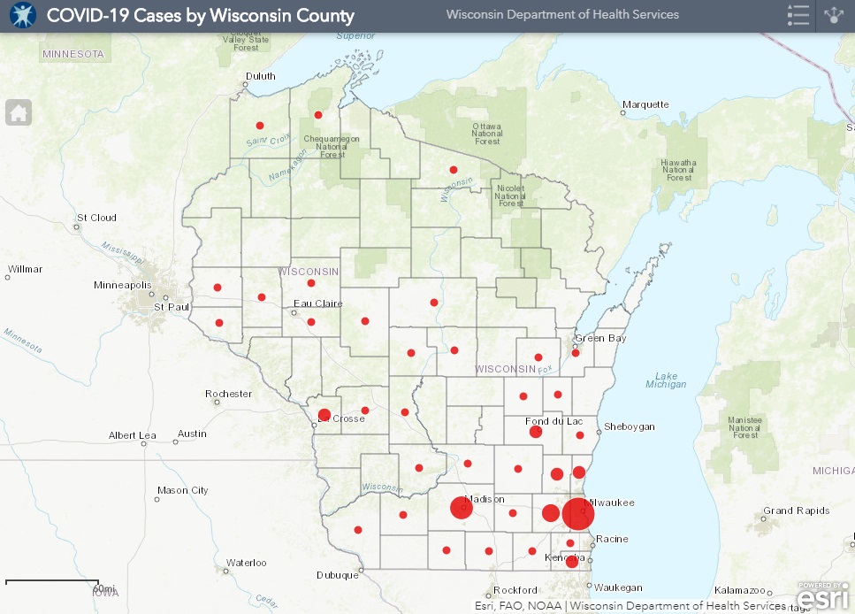Half of Wisconsin Counties Have COVID19 Cases » Urban Milwaukee
