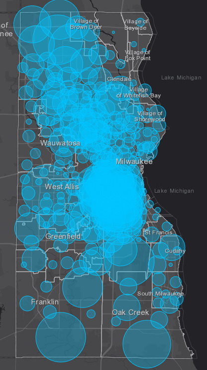 May 16 COVID-19 Milwaukee County Case Map
