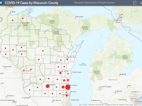 March 25th COVID-19 Wisconsin Case Map