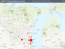March 30th COVID-19 Wisconsin Case Map