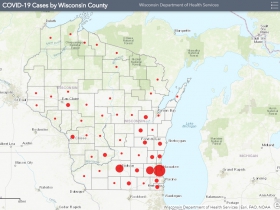 March 31st COVID-19 Wisconsin Case Map