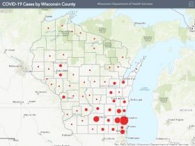 April 3rd COVID-19 Wisconsin Case Map