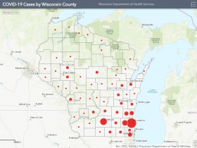 April 4th COVID-19 Wisconsin Case Map