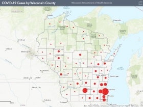 April 5th COVID-19 Wisconsin Case Map