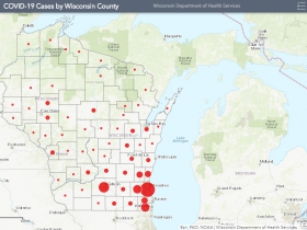 April 6th COVID-19 Wisconsin Case Map