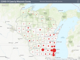 April 7th COVID-19 Wisconsin Case Map
