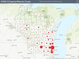 April 8th COVID-19 Wisconsin Case Map