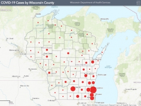 April 11th COVID-19 Wisconsin Case Map