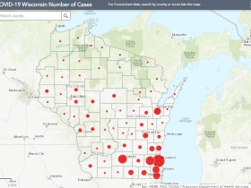 April 19th COVID-19 Wisconsin Case Map