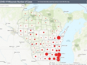 April 25 COVID-19 Wisconsin Case Map