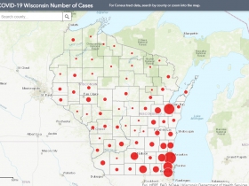 May 10 COVID-19 Wisconsin Case Map