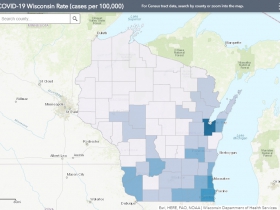 May 12 COVID-19 Wisconsin Cases Per 100,000 Residents Map