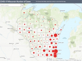 May 12 COVID-19 Wisconsin Case Map